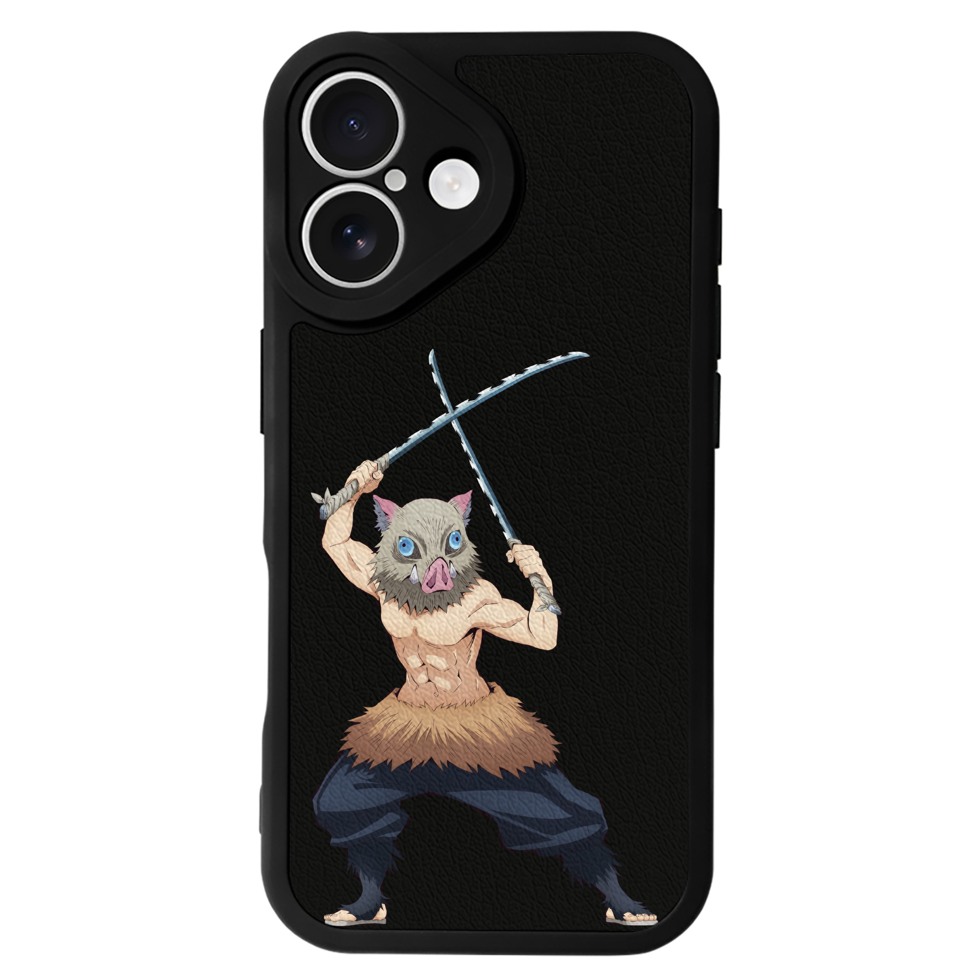 （画像用） 鬼滅の刃（きめつのやいば）嘴平 伊之助／はしびら いのすけ Hashibira Inosuke 【iPhone 16シリーズ対応】シリコンスマホケース（レザー調） 材質：シリコン